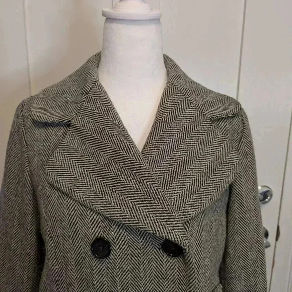 Banana Republic Black/White Tweed Jacket, Size S, Double Breasted - Picture 2 of 8